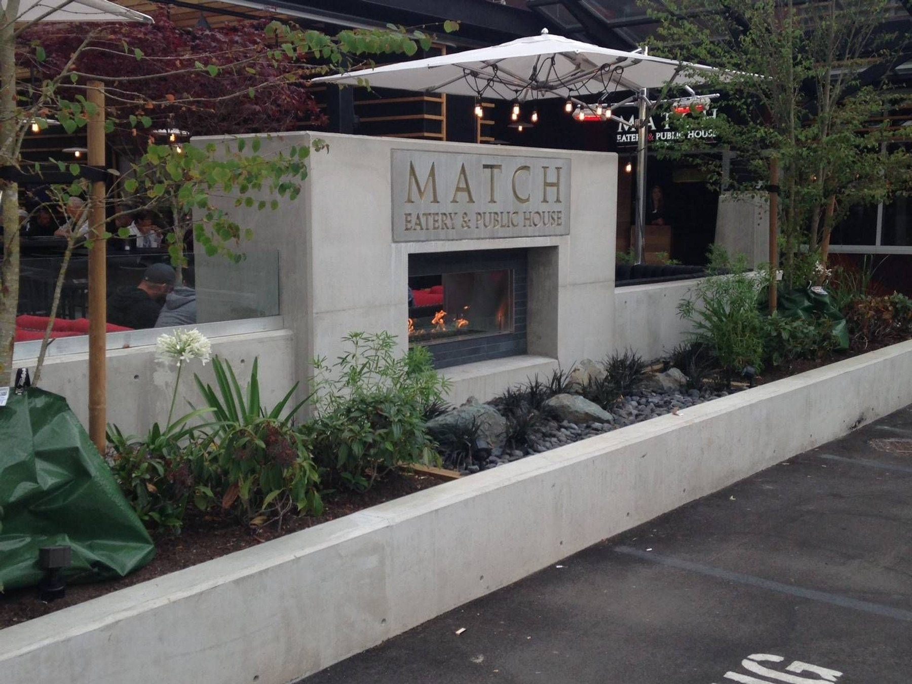 Custom concrete architectural feature at Match Eatery and Public House